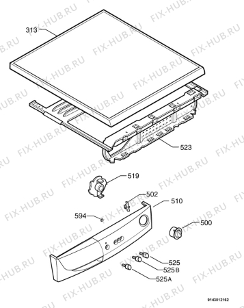 Взрыв-схема стиральной машины Zanussi Electrolux F1245W - Схема узла Command panel 037